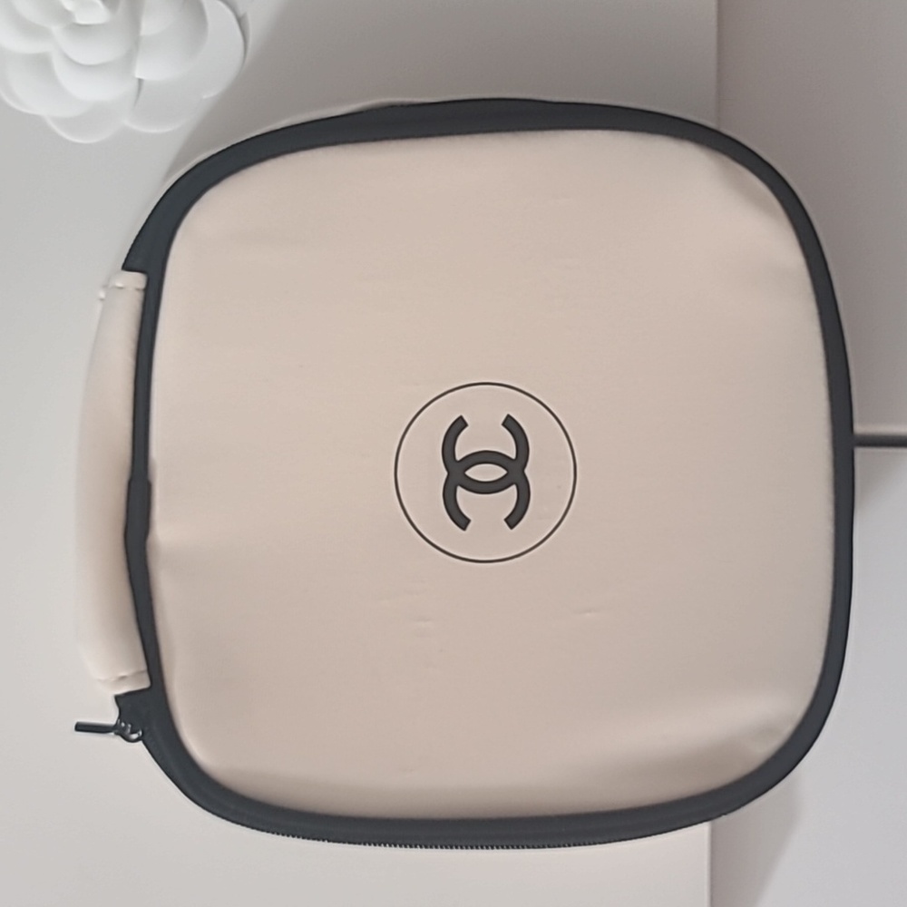 - Chanel Makeup Skincare Canvas Bag Toiletry Soft Sided Cosmetic  Case